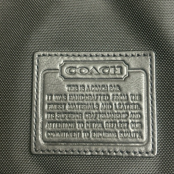 Coach Messenger Bag Black Nylon Leather Trim Crossbody Laptop Bag F70422 New - Picture 3 of 11